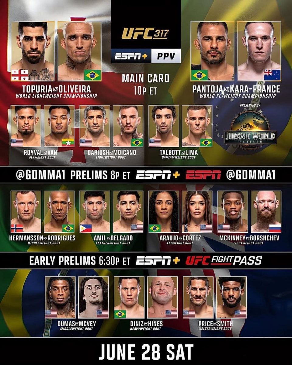 UFC 317: прямая трансляция (29.06.2025) 2 смотреть онлайн